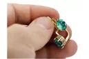 8 كارت من الذهب الأصفر 333 Emerald أقراط vec003x-em روسي سوفيتي الاتحاد السوفيتي فينتاج آرت ديكو style Art Deco